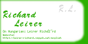 richard leirer business card